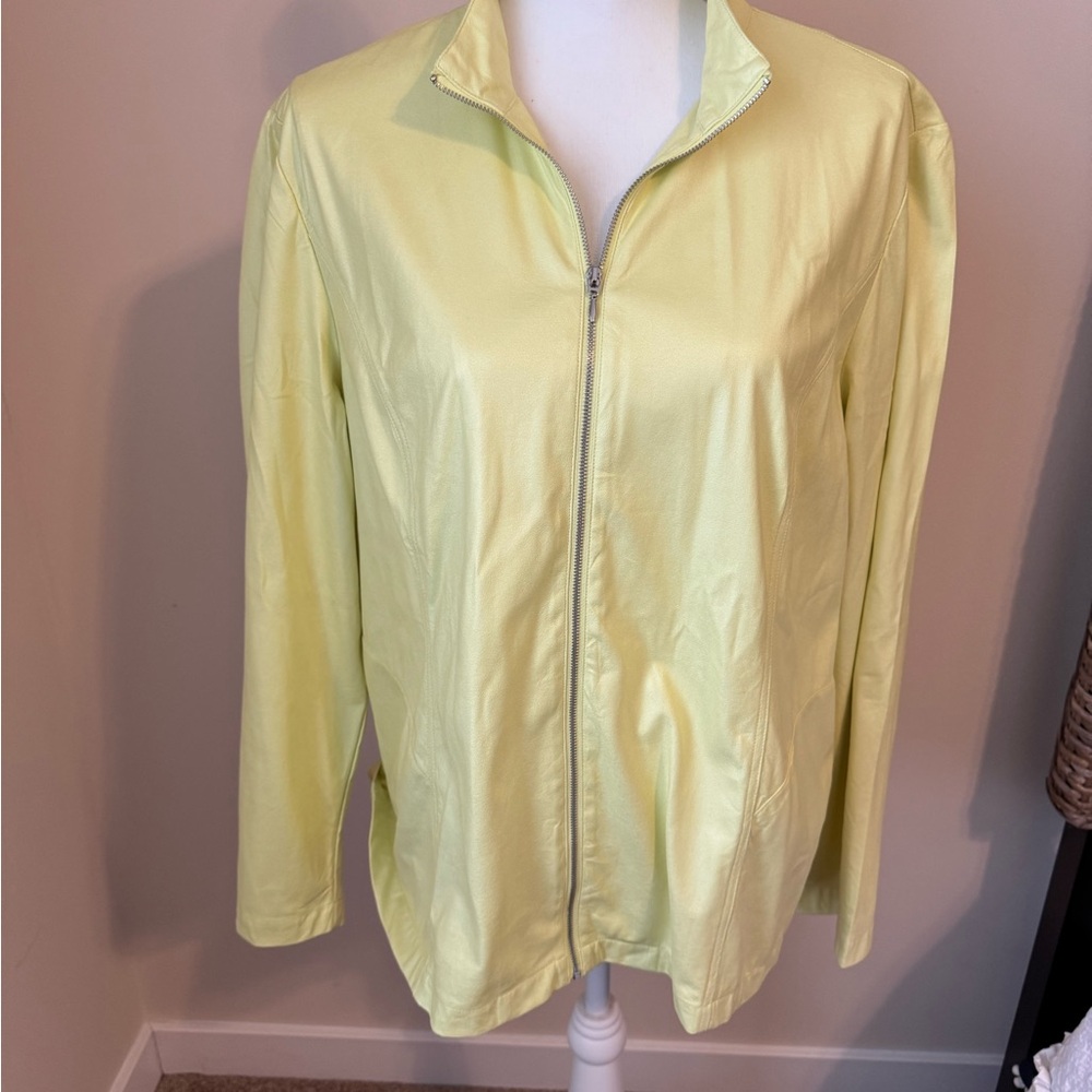 Chico’s Weekends Yellow Zip-Up Jacket